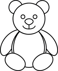 Teddy Bear Icon Line Art | Cute Toy, Plush & Nursery Animal Vector