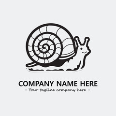 Snail illustration black and white for logo company vector image
