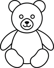 Teddy Bear Icon Line Art | Cute Toy, Plush & Nursery Animal Vector