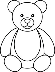 Teddy Bear Icon Line Art | Cute Toy, Plush & Nursery Animal Vector