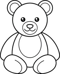 Fototapeta premium Teddy Bear Icon Line Art | Cute Toy, Plush & Nursery Animal Vector