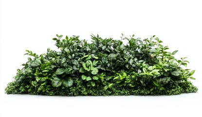 Fototapeta premium Lush Greenery Display with Various Leafy Plants on White Background