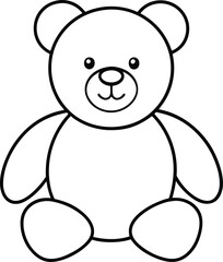 Teddy Bear Icon Line Art | Cute Toy, Plush & Nursery Animal Vector