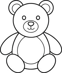 Obraz premium Teddy Bear Icon Line Art | Cute Toy, Plush & Nursery Animal Vector