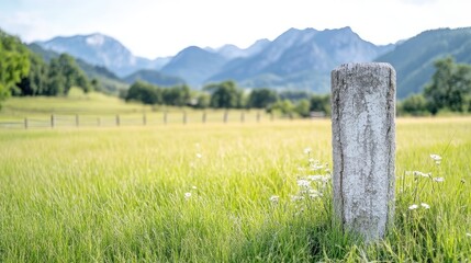Pasture with mountain backdrop