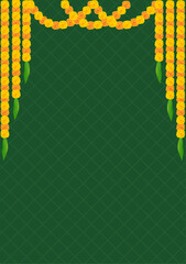 Marigold garland border with a5 invitation  template