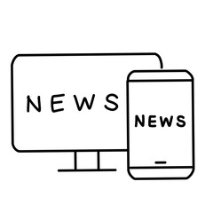Vector set of news icons. Contains mass media icons