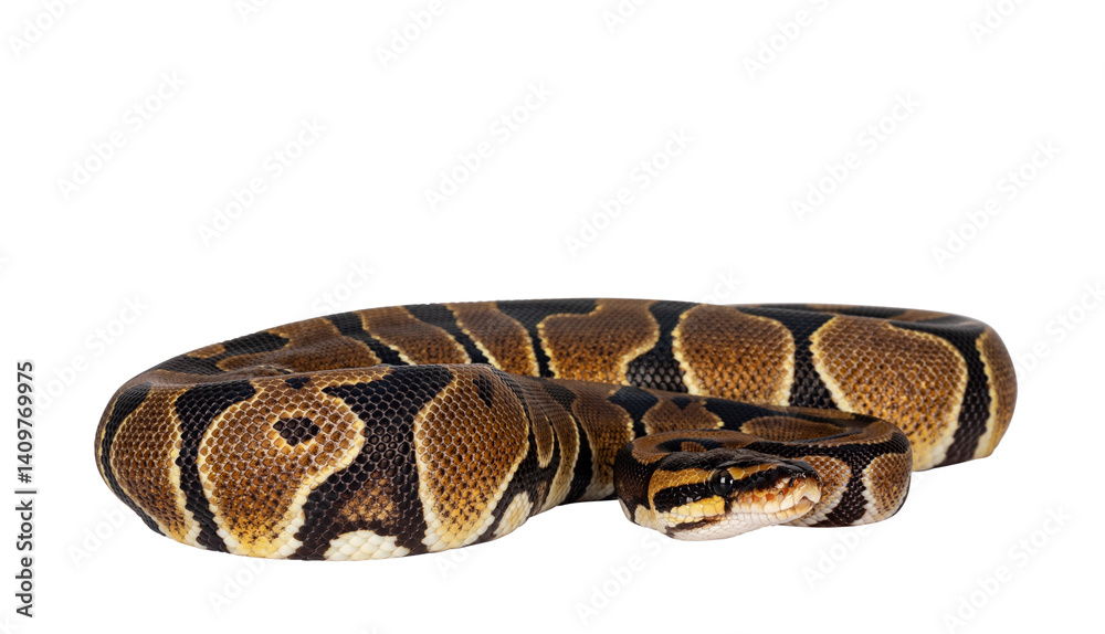 Fototapete baby ballpython or python regius snake, isolated cutout on a transparent background. amazing almost 