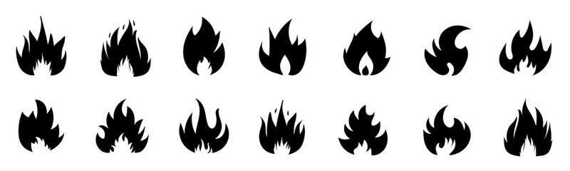 Fire icon vector set. Fire flame symbol. Flame icon collection. fireball and flame vector illustration icon set. Fire flame icon. Burning symbol. Energy illustration isolated.