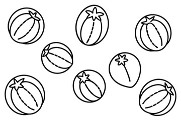 indian jujube line art elegant sketch with delicate details