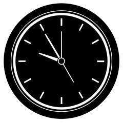 Modern wall clock isolated on white background
