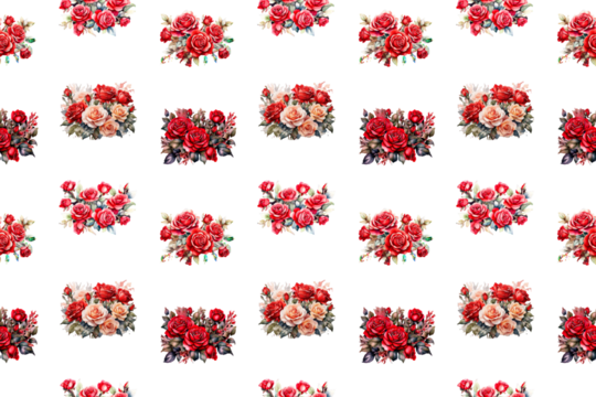 Seamless floral pattern design with poppies and seasonal nature elements. - Powered by Adobe