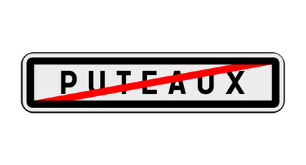 Panneau de sortie de Puteaux, Hauts-de-Seine, Île-de-France