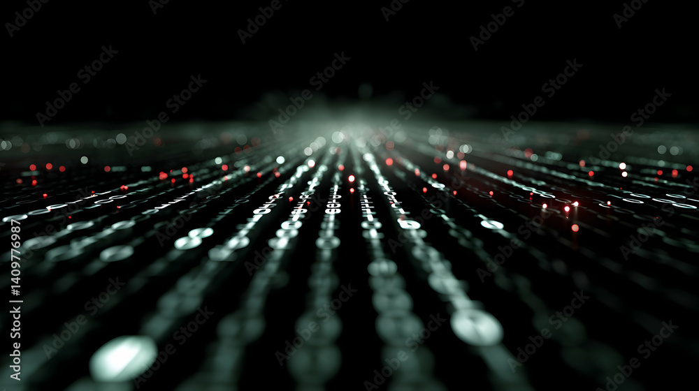 Poster digital streams abstract technological background with data information flow