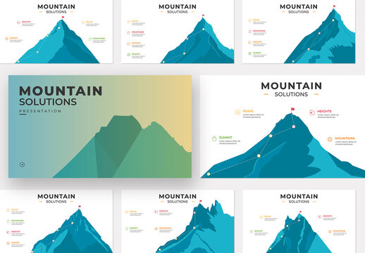 Mountain Business Route Map Infographic Layout