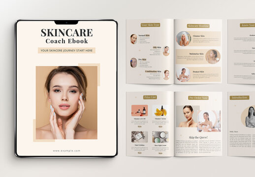 Skincare Coach Ebook Template Design Layout
