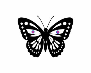 creative Silhouette butterfly Icon Vector Illustration