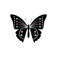 creative Silhouette butterfly Icon Vector Illustration