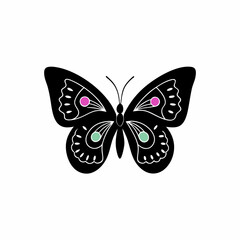 creative Silhouette butterfly Icon Vector Illustration