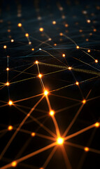Fototapeta premium Interconnected Network of Light Points Visualizing Data Communication Concept