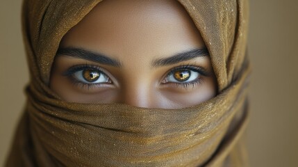 Naklejka premium Close-up of woman in hijab