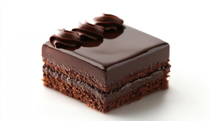 Decadent Chocolate Cake Slice with Glossy Ganache Finish