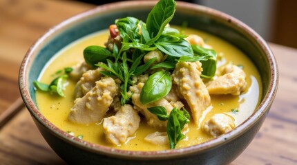 Creamy Chicken Soup with Fresh Herbs and Spices