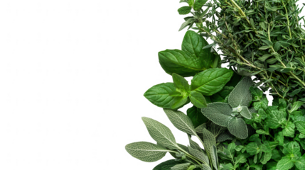 A bunch of fresh herbs gathered together to highlight their aromatic qualities and culinary uses in everyday cooking