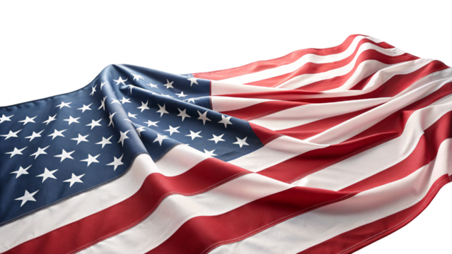 4th of July & Memorial Day American Flag Template – Isolated on Transparent Background, PNG Image for Personalized Message