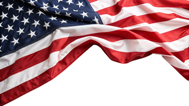 4th of July & Memorial Day American Flag Template – Isolated on Transparent Background, PNG Image for Personalized Message
