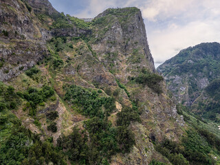 Mount with Eira Do Serrado viewpoint over Valley of the Nuns - Curral das Freiras, Madeira Island,...