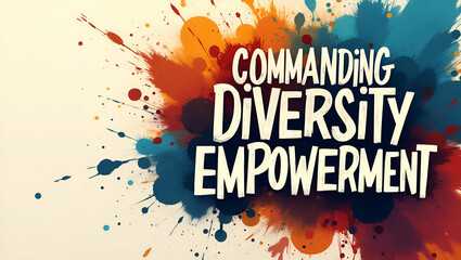 Fototapeta premium Empower Diversity: Bold Typography & Dynamic Visuals for Leadership Strength in Inclusive Narratives - Photo Stock Concept with Left Space