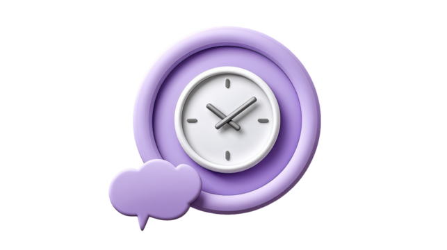 Innovative Clock Design Featuring a Speech Bubble Ideal for Mental Health and Wellness Icons and Themes Conceptualizing Modern Healthcare and Self Care Practices