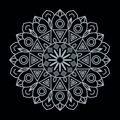 Ornate round lace doily with floral mandala pattern design