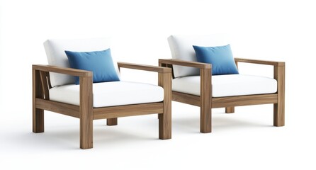 Fototapeta premium Elegant Wooden Chairs with Cushions for Modern Living Spaces