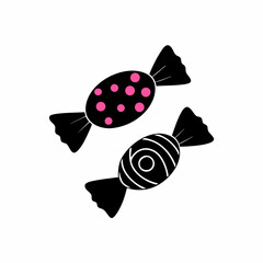 creative Silhouette candy Icon Vector Illustration