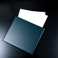 Black Folder Mockup on Desk