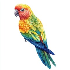 Fototapeta premium Colorful Parrot with Bright Feathers and Detailed Feather Texture