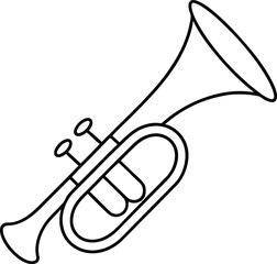 Toy Bugle Icon Line Art Vector | Kids Instrument, Music Toy & Horn Outline Drawing