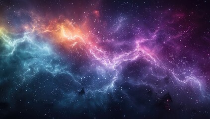 Fototapeta premium A gradient background with purple, blue and green colors. The left side is darker than the right one. 