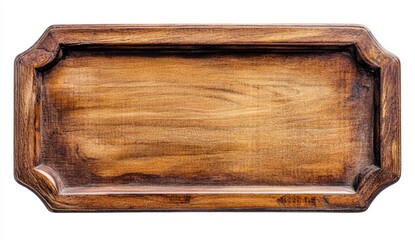Wooden Serving Tray with Elegant Edges and Natural Finish Design