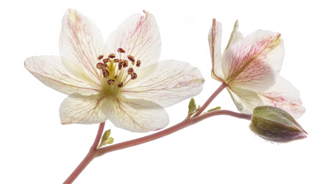 An elegant flower captured on a dark black background emphasizing its striking appearance and delicate features