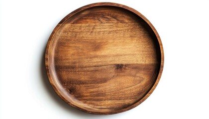 Round Wooden Plate for Serving and Presentation of Food Items