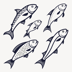 Fototapeta premium Fish icon vector 
