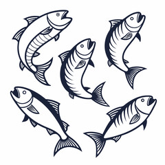 Fish icon vector 