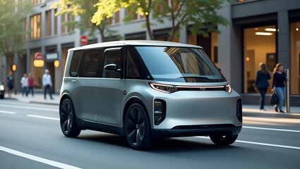 Explore Innovative Compact EVs for City Driving: Efficiency, Agile Design & Urban Maneuverability for Eco-Conscious Commuters - Photo Stock Concept