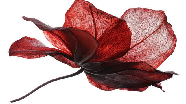 Bold red flower set against a dark black background emphasizing its vibrant colors and intricate petals - Powered by Adobe