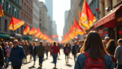 Elegant Labour Day Photo Stock: Capture Festive Urban Celebrations and Cultural Pride with Relaxing Visuals in Modern Settings - Perfect for Your Creative Projects!