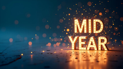 Dynamic Mid-Year Motivation: Empowering Visuals with Innovative Graphics & Refined Narratives for Professional Uplift - Photo Stock Concept
