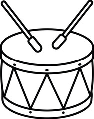 Toy Drum Icon Line Art Vector | Kids Music Toy, Percussion & Rhythm Outline Drawing